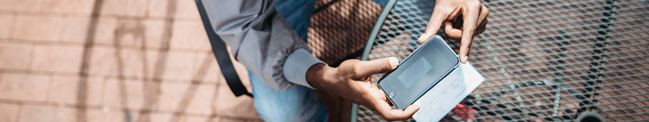 Man depositing a check with his smartphone.