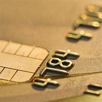 Close up of a credit card.